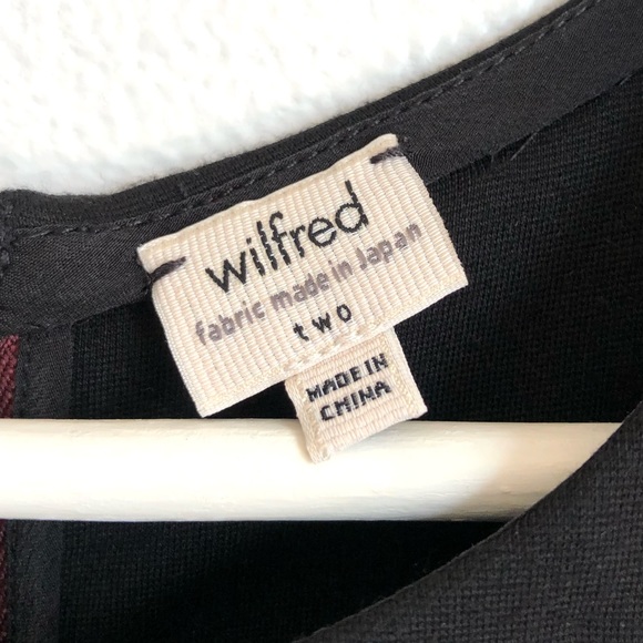 Aritzia Wilfred Black Gray Lace Fit & Flare Long Sleeve Dress Size 2 - Picture 3 of 11